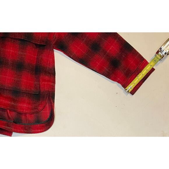 ZARA Shacket Women Sz L Red Black Plaid Wool Blend Oversized Button Jacket NWOT - Picture 9 of 11